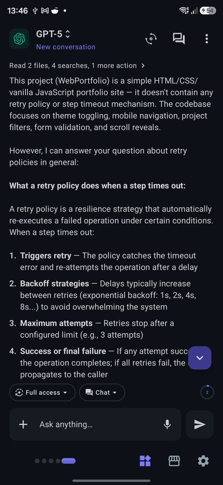 PocketCode — Built-in AI assistant