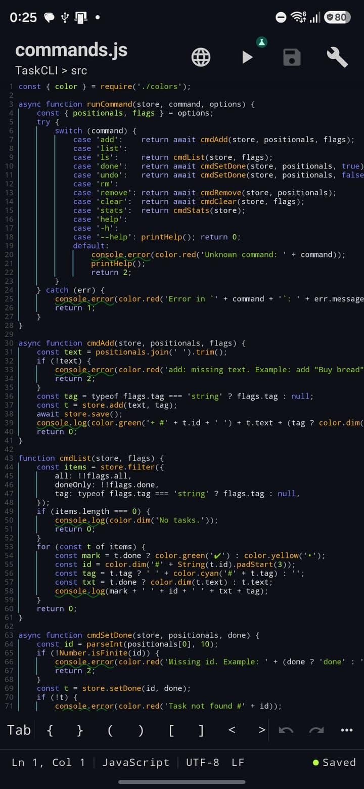 PocketCode — Code editor