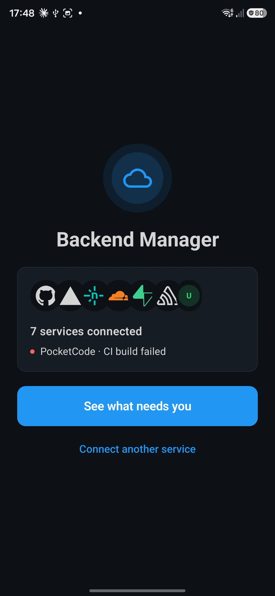 Backend Manager welcome: seven connected services and the one thing that needs you